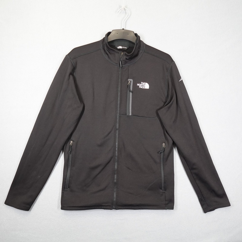 The North Face Jacket Mens Large Black Full Zip Softshell Fleece Lined Outdoor
